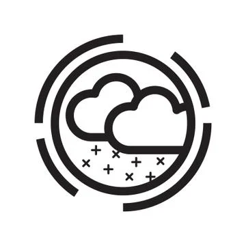 Thin line snow rain icon Stock Illustration