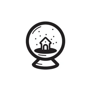 Thin line snowball icon Stock Illustration