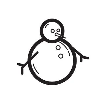 Thin line snowman icon 스톡 일러스트