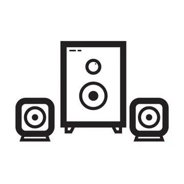 Thin line sound system icon Stock Illustration