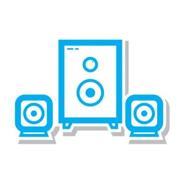 Thin line sound system icon Stock Illustration