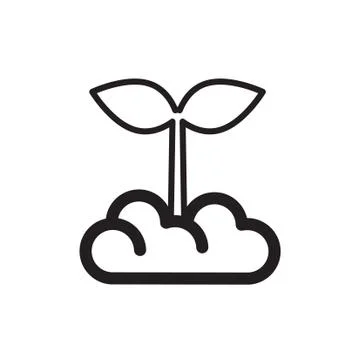 Thin line sprout icon Stock Illustration