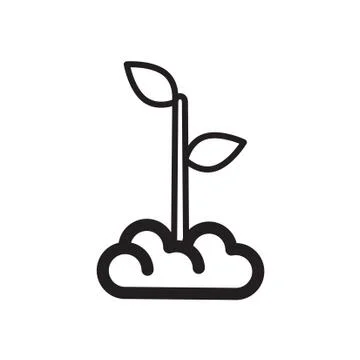 Thin line sprout icon Stock Illustration