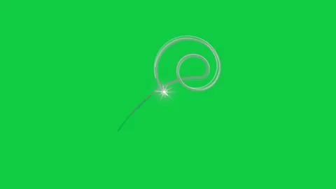 Thin line starting ribbon disc looping star coil growing folding forming logo on Stock Footage 341869625