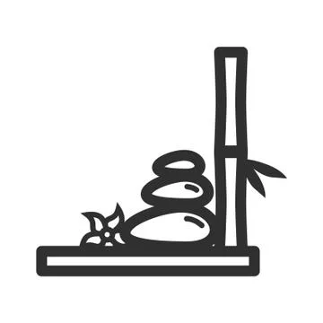 Thin line stone icon Stock Illustration