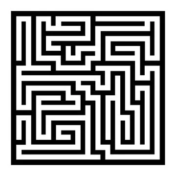 Thin Line Style Maze on White Background. Vector Stockillustratie