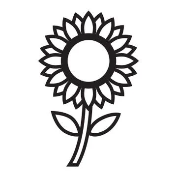 Thin line sun flower icon 스톡 일러스트