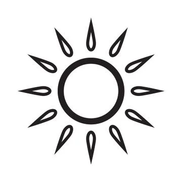Thin line sun icon Illustrazione stock