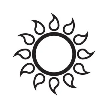 Thin line sun icon Stock Illustration
