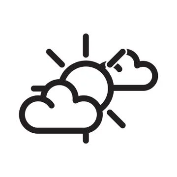 Thin line sunny icon Stock Illustration
