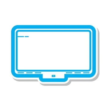 Thin line television icon Stock Illustration