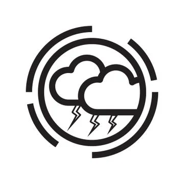 Thin line thunderstorm icon Stock Illustration