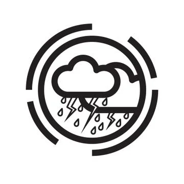Thin line thunderstorm icon Stock Illustration