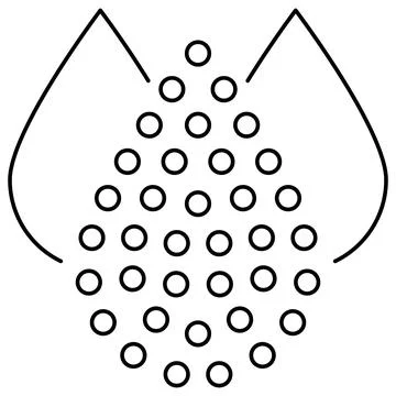 Thin line vector black icon of the Water Total Dissolved Solids TDS Stock Illustration