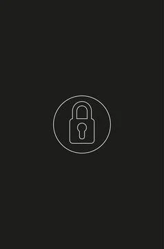 A thin line vector icon of the locked padlock Stock Illustration