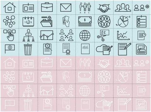 Thin line vector icons set Stock Illustration