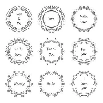 Thin line vector modern geometric frames Stock Illustration