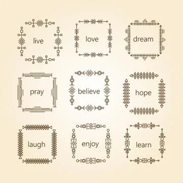 Thin line vector modern geometric frames 스톡 일러스트