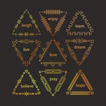 Thin line vector modern geometric frames 스톡 일러스트