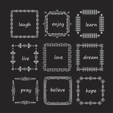 Thin line vector modern geometric frames Stock Illustration