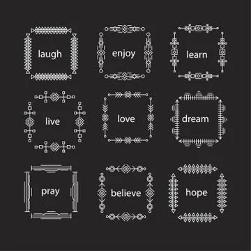 Thin line vector modern geometric frames Stock Illustration