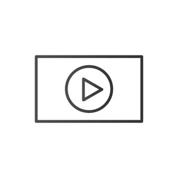 Thin line video player interface. concept of e-commerce, podcast, status bar Illustration