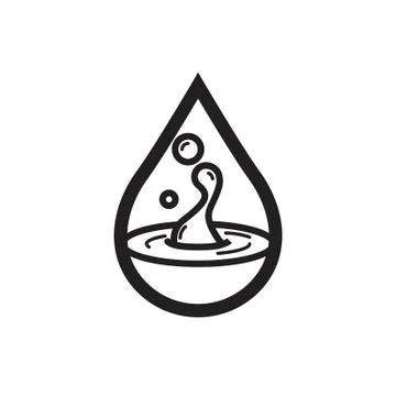 Thin line water icon 스톡 일러스트