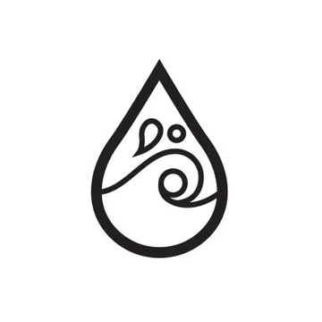 Thin line water icon 스톡 일러스트