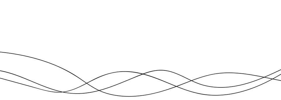 Thin line wave abstract background Stock Illustration