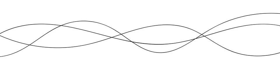 Thin line wavy abstract vector background. Curve wave seamless pattern 스톡 일러스트