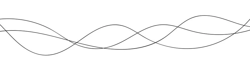 Thin line wavy abstract vector background. Curve wave seamless pattern 스톡 일러스트