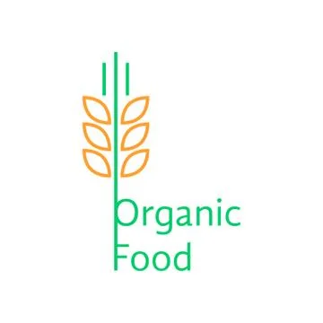 Thin line wheat ears like organic food logo Stock Illustration