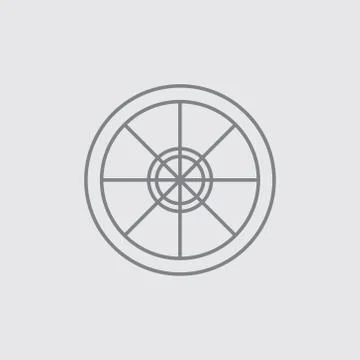Thin line wheel vector universal icon .. Stock Illustration