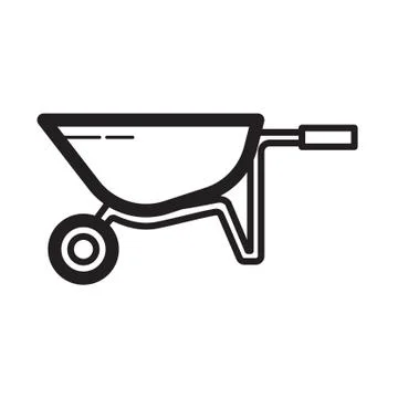 Thin line wheelbarrow icon Stock Illustration