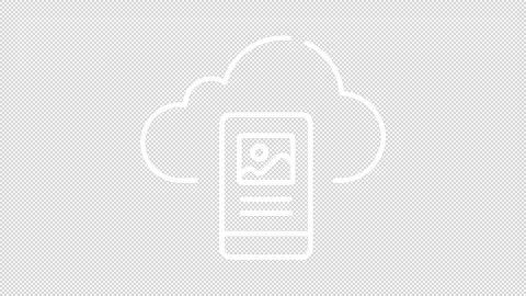 Thin line white animation of mobile cloud computing icon Stock Footage 276461430