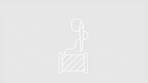 Thin line white animation of needle with thread spool icon Stock Footage 276080512