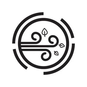 Thin line windy icon Illustrazione stock