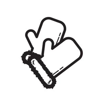 Thin line winter gloves icon Stock Illustration