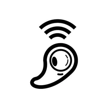 Thin line wireless earphone icon 스톡 일러스트