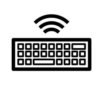 Thin line wireless keyboard icon Illustrazione stock