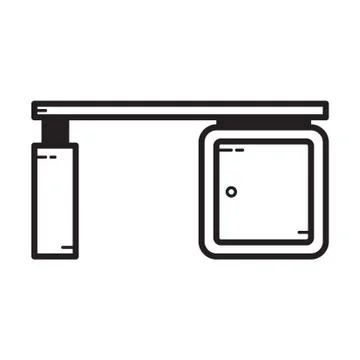 Thin line workbench icon Stock Illustration