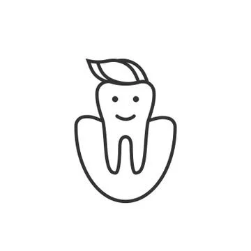 Thin linear label of children dentistry Stock Illustration
