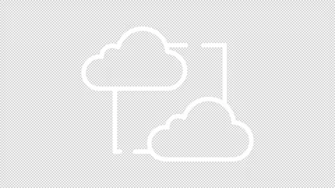 Thin linear white animation of cloud data transfer icon Video stock 276461393