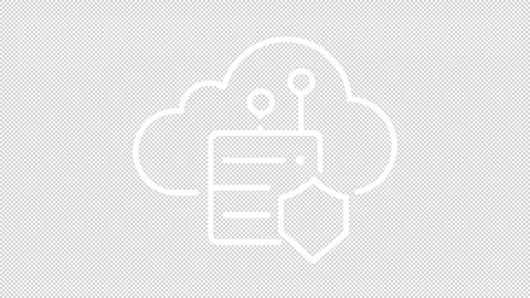 Thin linear white animation of data migration to cloud icon Video stock 276461379