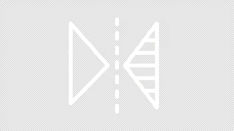 Thin linear white animation of horizontal mirroring icon Video stock 276459490