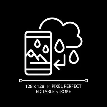 Thin linear white augmented reality and weather forecast icon 스톡 일러스트