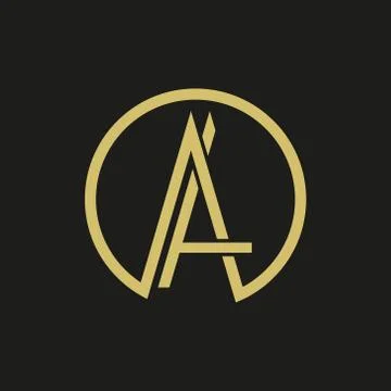 Thin lines elegant letter A logo. Vector illustration. Stock Illustration