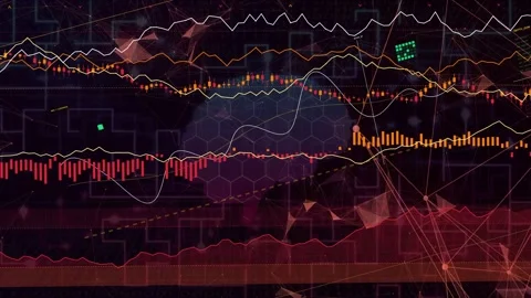 Thin lines tracing curved paths starting central brain shape linking charts Stock Footage 335739802