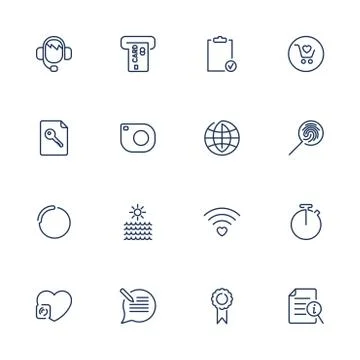 Thin lines web icons set, line icons, web icons Illustrazione stock