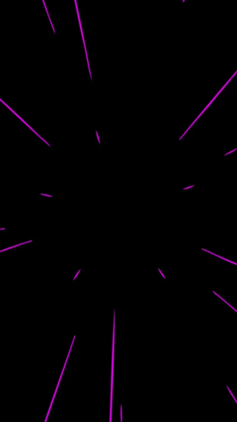 Thin magenta anime speed lines radiating from center on black background Stock Footage 337937004